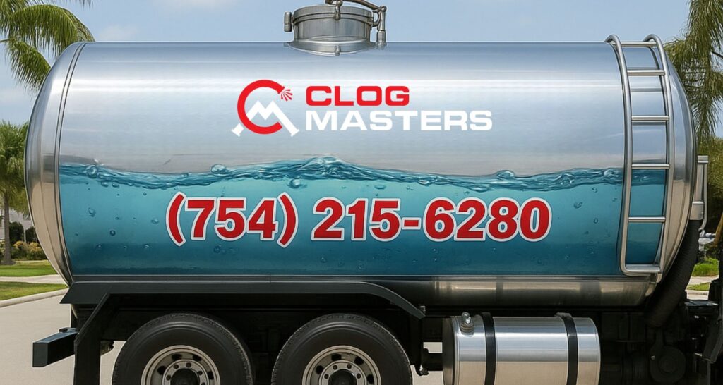 ClogMasters service truck, call (754) 215-6280