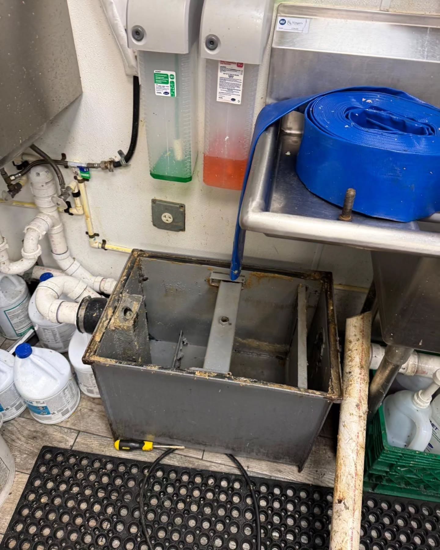 Grease trap after professional cleaning - clean and compliant