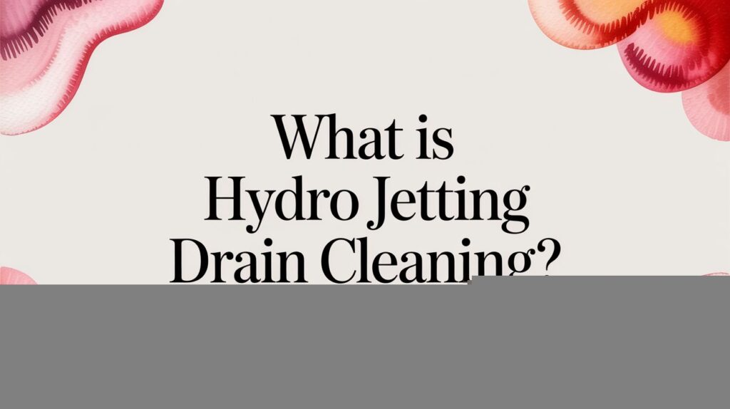 hydro jetting drain cleaning question
